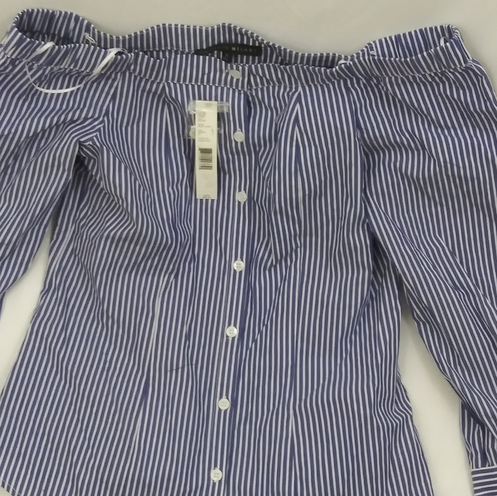 ANTONIO MELANI Off Shoulder Stripe Blouse